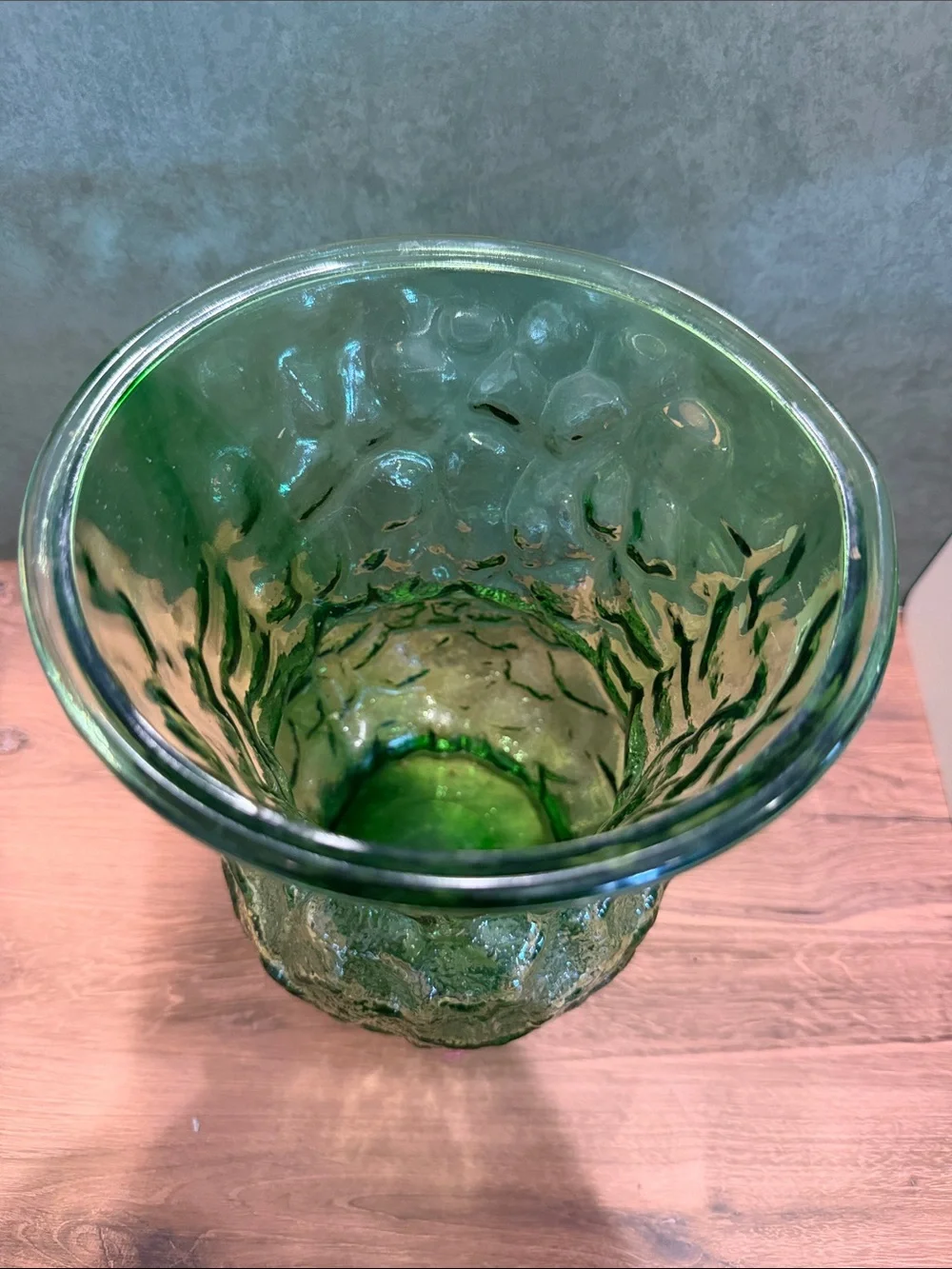 Green Textured Glass Vase - Home Accents